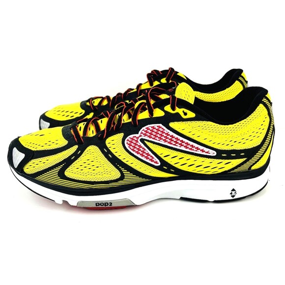 Newton Kismet Mens Sneakers Size 8 Yellow Red Mesh Running Shoes MO11915 - Picture 2 of 11